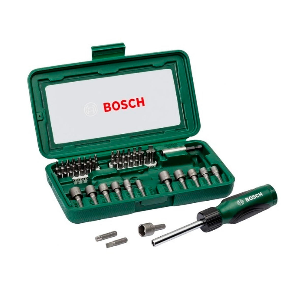 Набор бит и торцевых ключей с отверткой (46 предметов) (1) "bosch" 2607019504