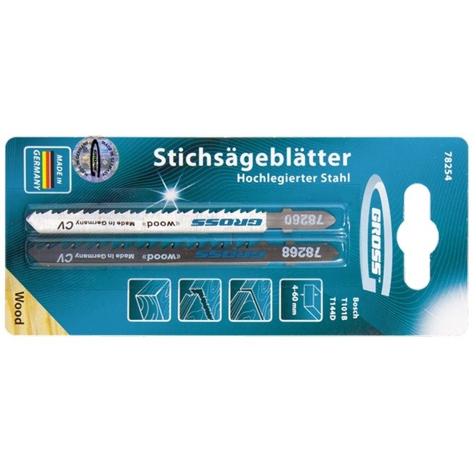 Набор полотен для электролобзика по дереву, 2 шт, 78254 Gross (78254)