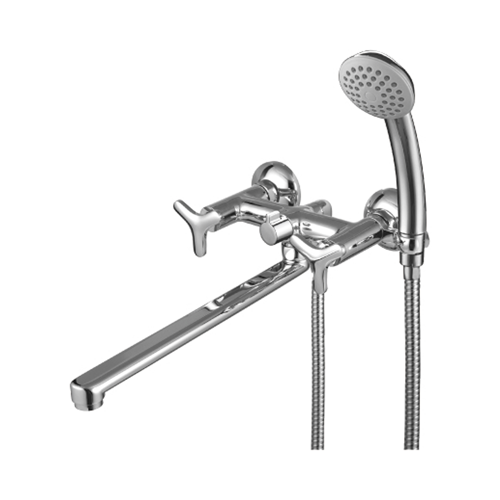 Смеситель для ванн "plus spirit"  lm1951c  длинный плоский излив, двухвентильный (1/10) "lemark"