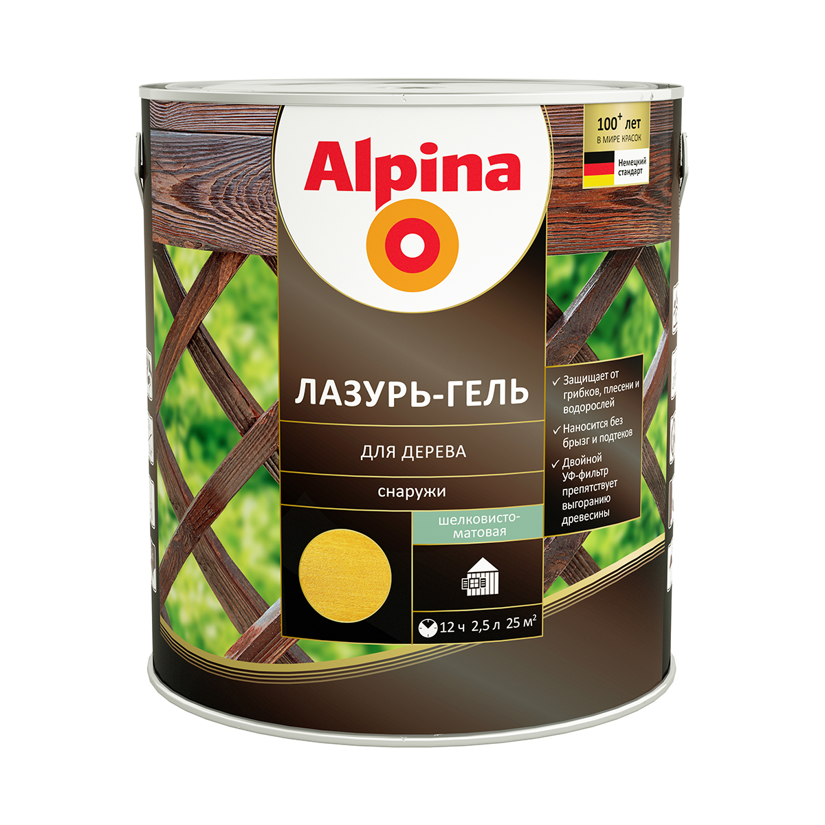 Лазурь-гель деревозащитная сосна  2,5 л (1/4) "alpina"