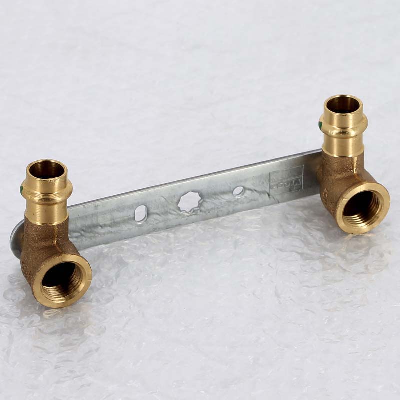 Водорозетка двойная на планке 15х1/2"х150 пресс Sanpress VIEGA