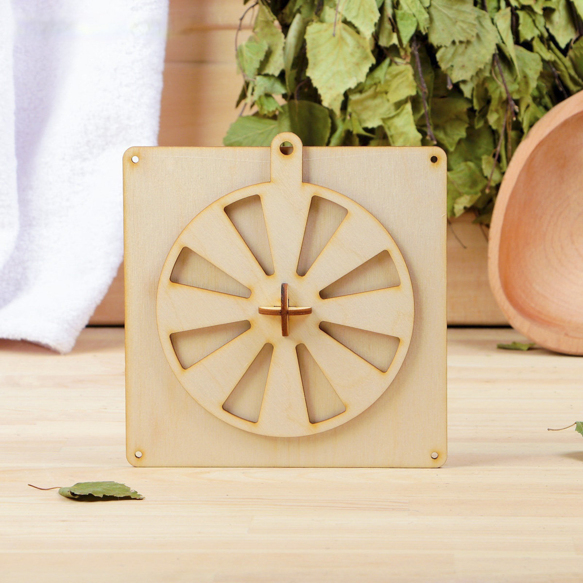 Крышка вентиляционная 13*13 см, дерев. (1/154) "добропаровъ" 3330032