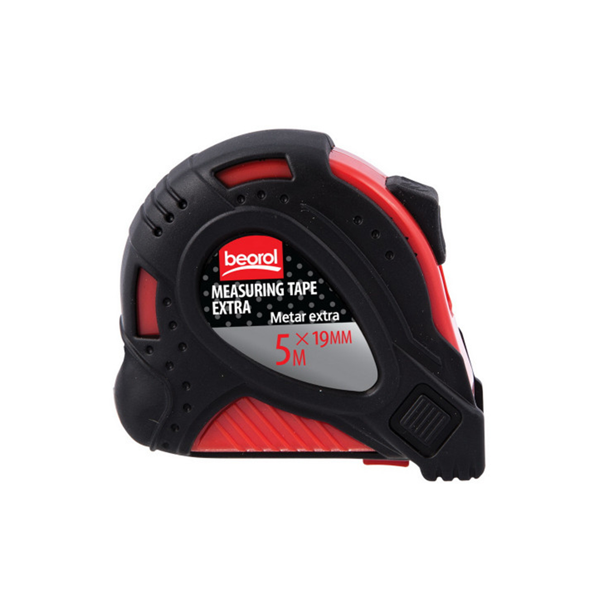 Рулетка с автостопом "extra" 5 м/19 мм обрезин.корпус (1/6/48) "beorol"
