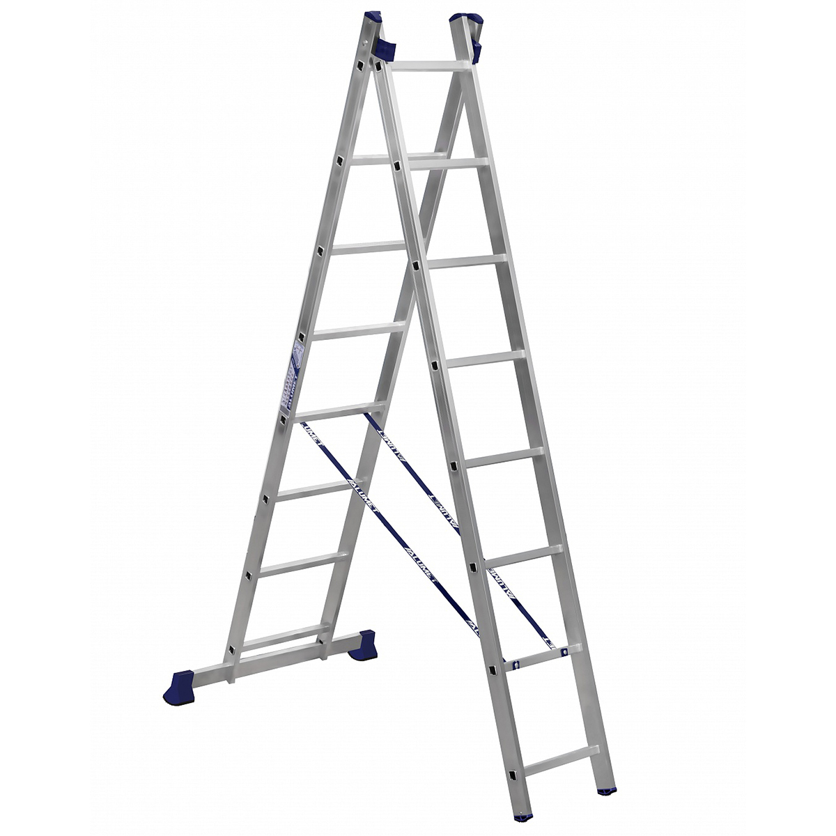 Лестница-стремянка 2 секции по  8 ступеней (1) "алюмет"