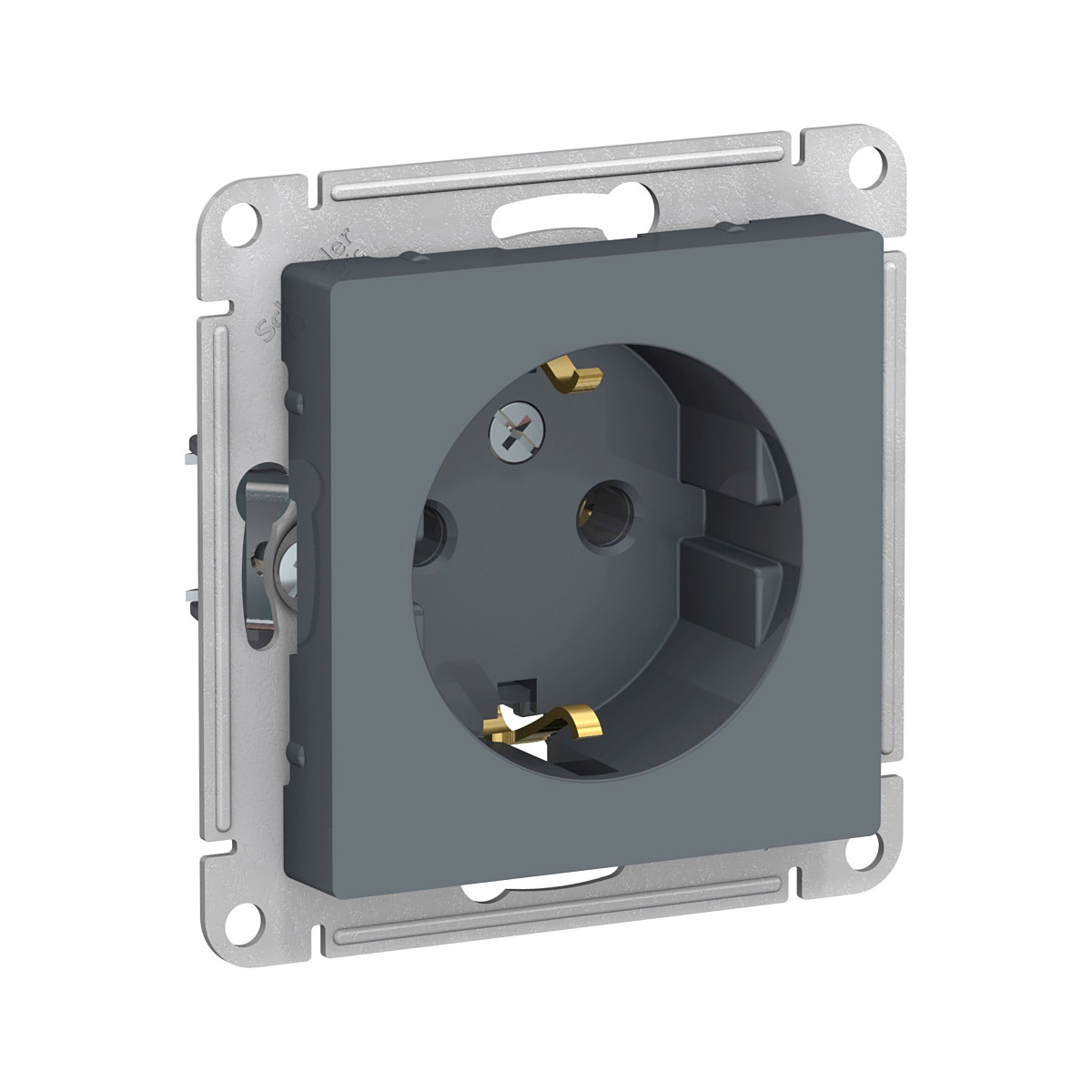 Розетка "atlasdesign" 1 местн. с заземл. (механизм) 16а, грифель (1/10/60) "schneider"