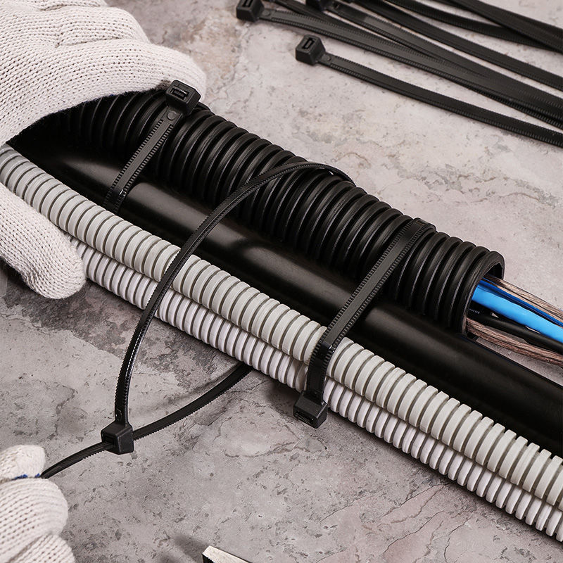 Хомуты нейлон, тройной замок 7,6 х 400 мм (набор 100 шт.), черные (1/5/25) "rexant" 67-0401-8