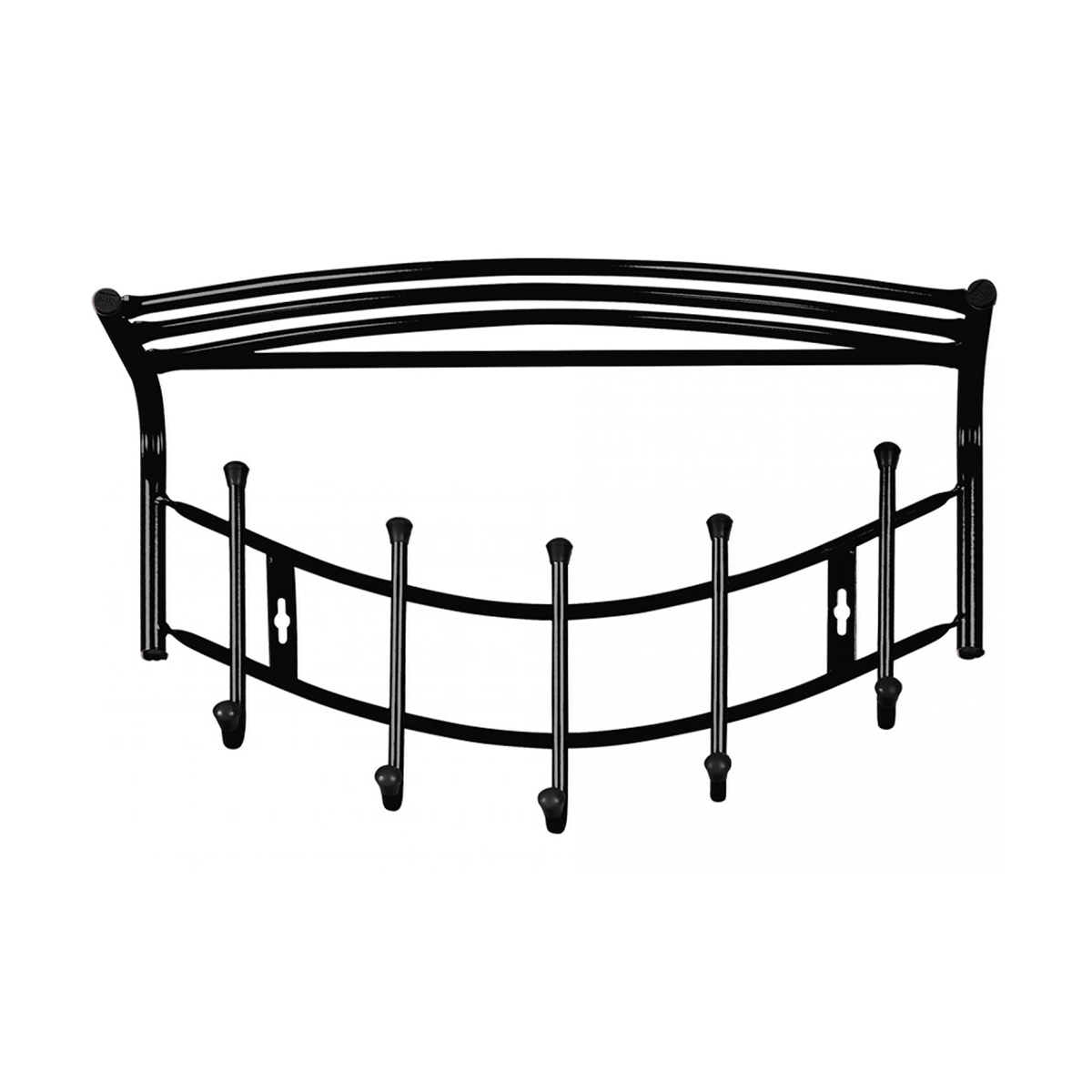 Вешалка настенная с полкой (5 крюч.) "haushalt" нвн1/в (черный) 52,5 х 30 х 23,5 см (1/5) "ника"