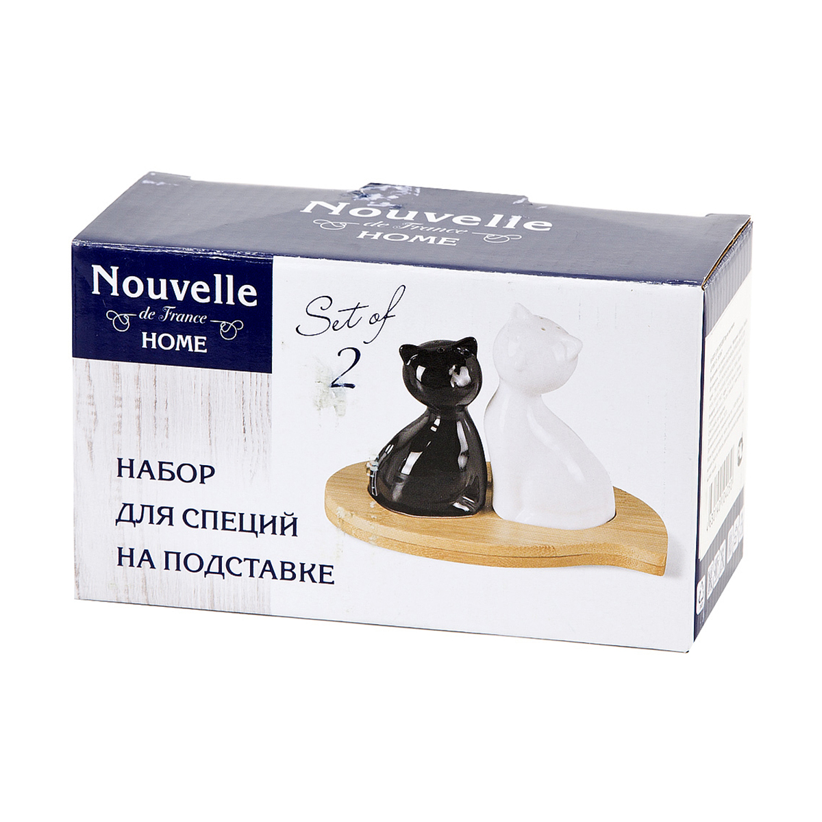 Набор для специй на подставке соль/ перец "naturel" 13*6,5*10 см (1/72) "nouvelle home" 2631067