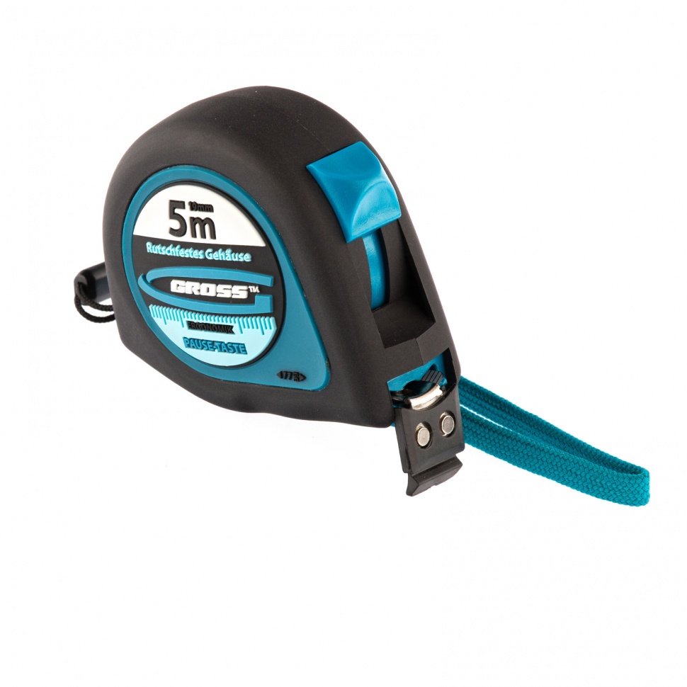 Рулетка "Ergonomisch", 5 м x 19 мм, магнитный обрезиненный зацеп Gross (31102)