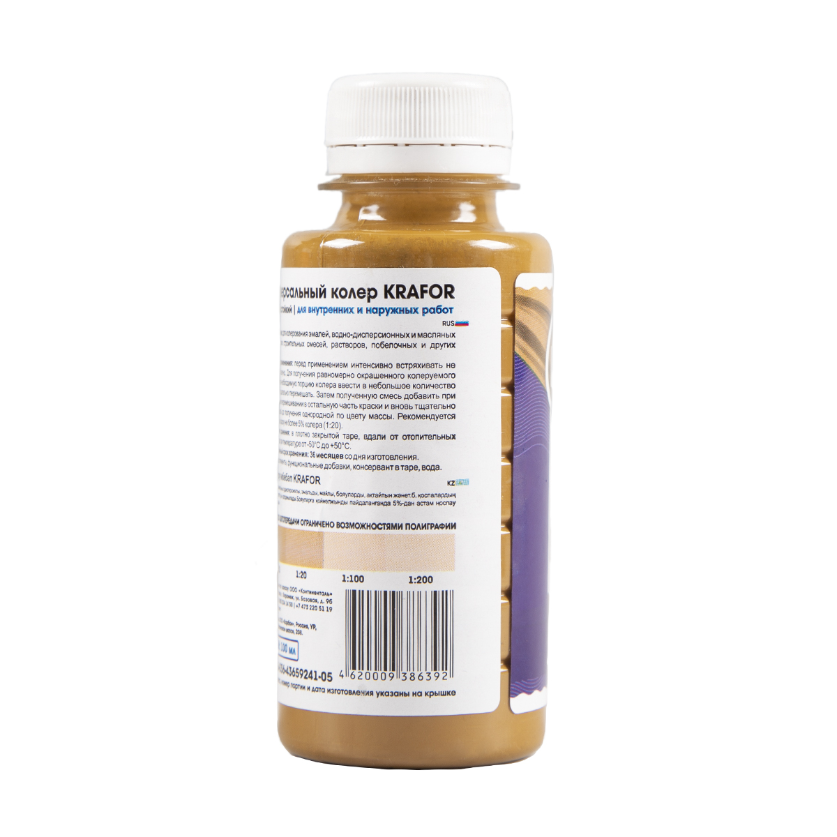 Колер универсальный  № 4  бежевый 100 мл (6/108) "krafor"