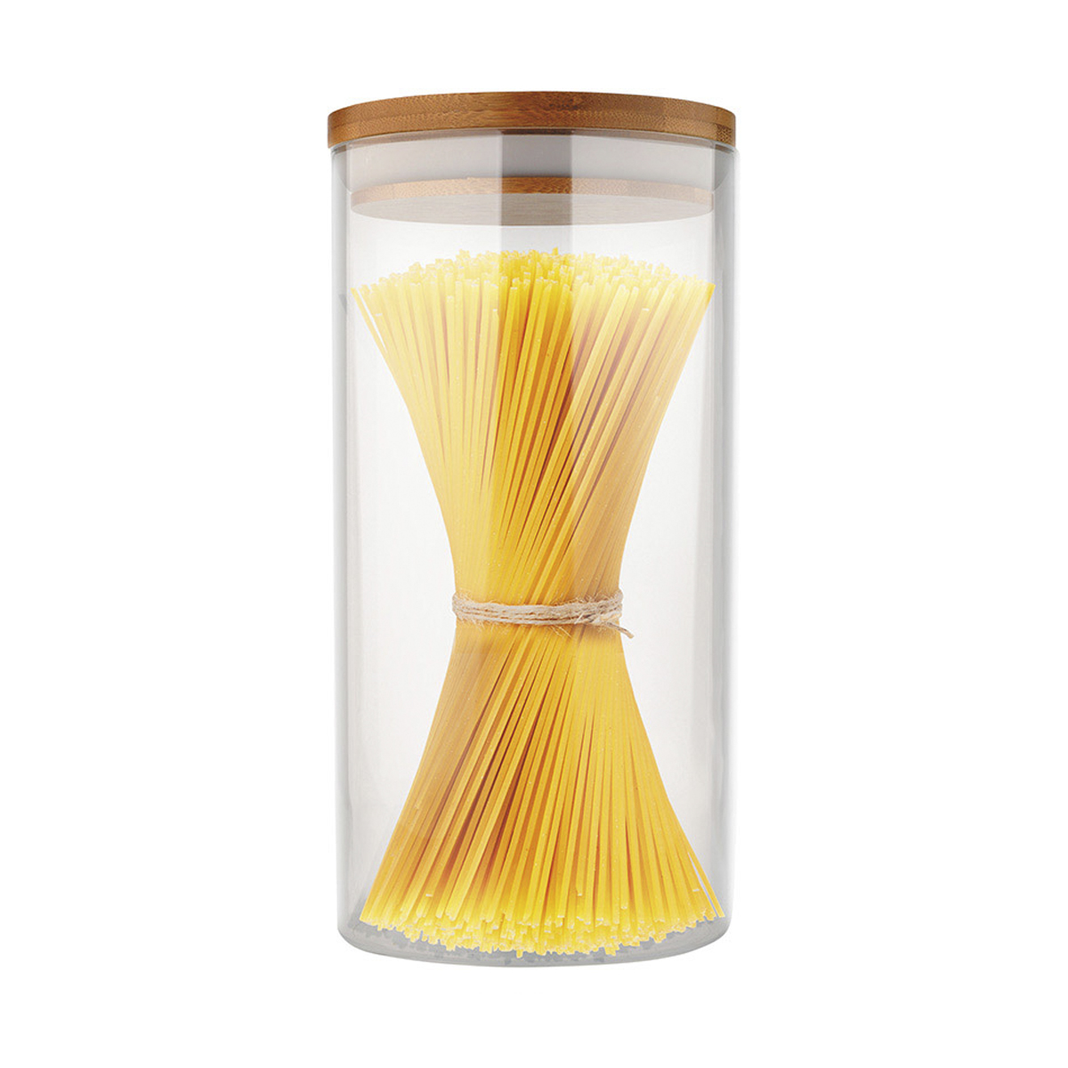 Банка для сыпучих продуктов "bambu" 1,3 л стекло, крышка бамбук (1/30) "mallony"