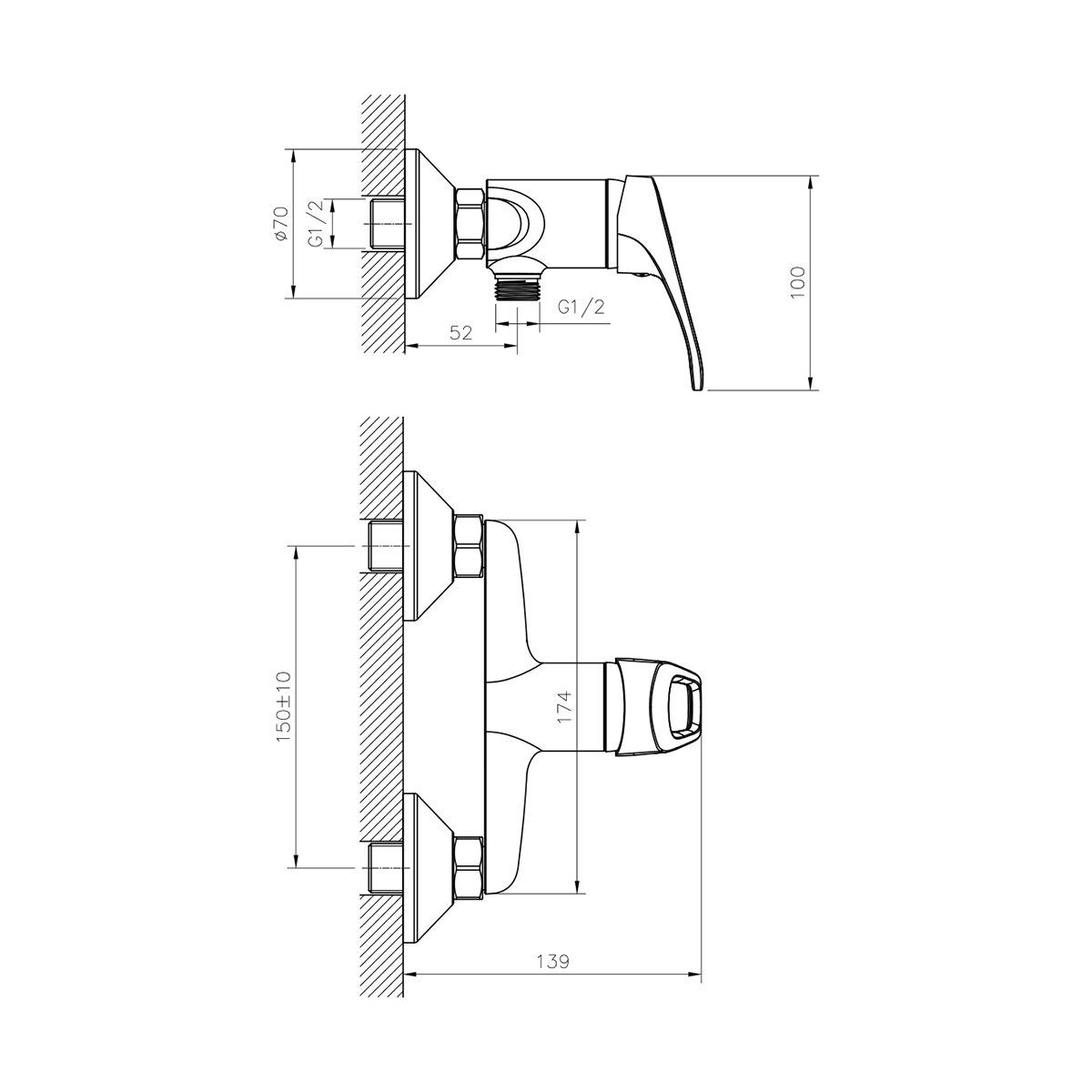 Смеситель для душа dr21056 (1/12) "decoroom"