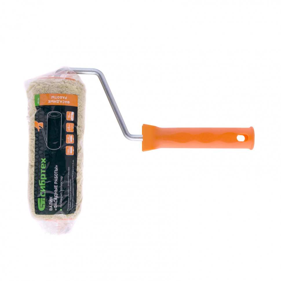 Валик "Фасадные работы", 180 мм, ворс 18 мм, D 48 мм, D ручки 8 мм, полиакрил, полиэстер Сибртех (80174)