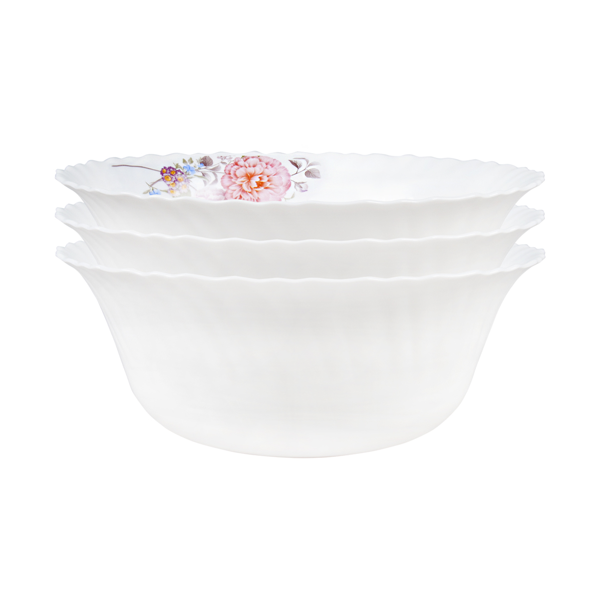 Салатник "opal" pion 22 см, опаловое стекло (3/24) h06246