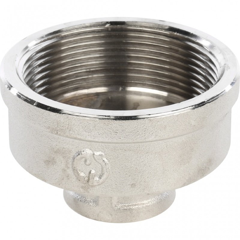 Муфта резьбовая переходная 2" x 3/4" ВР никель STOUT