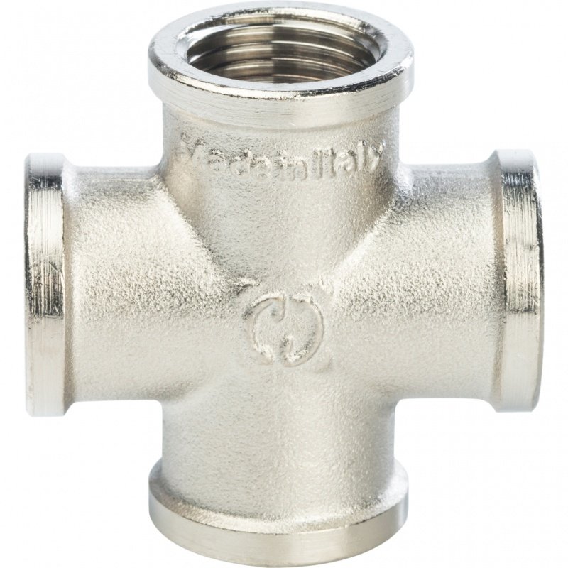Крестовина резьбовая ВР 1/2" никель STOUT