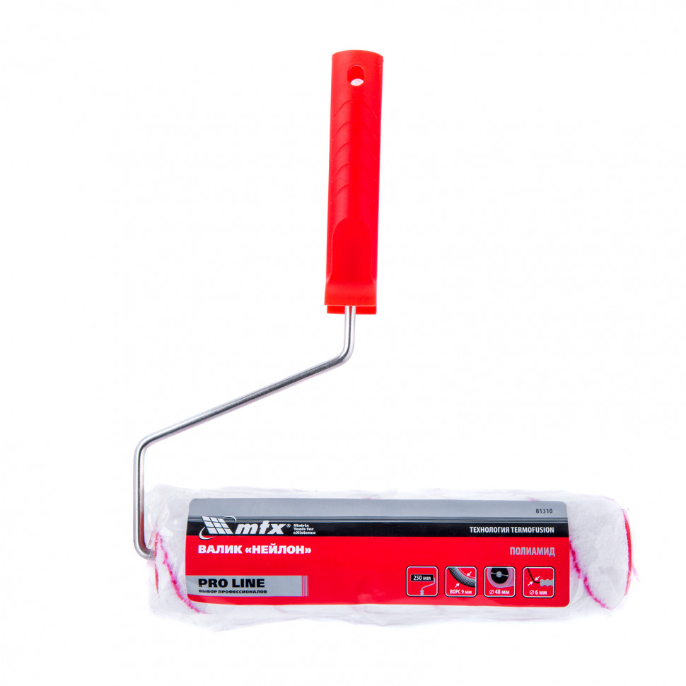 Валик "Нейлон" Pro Line, 250 мм, ворс 9 мм, D 48 мм, D ручки 6 мм, полиамид MTX (81310)