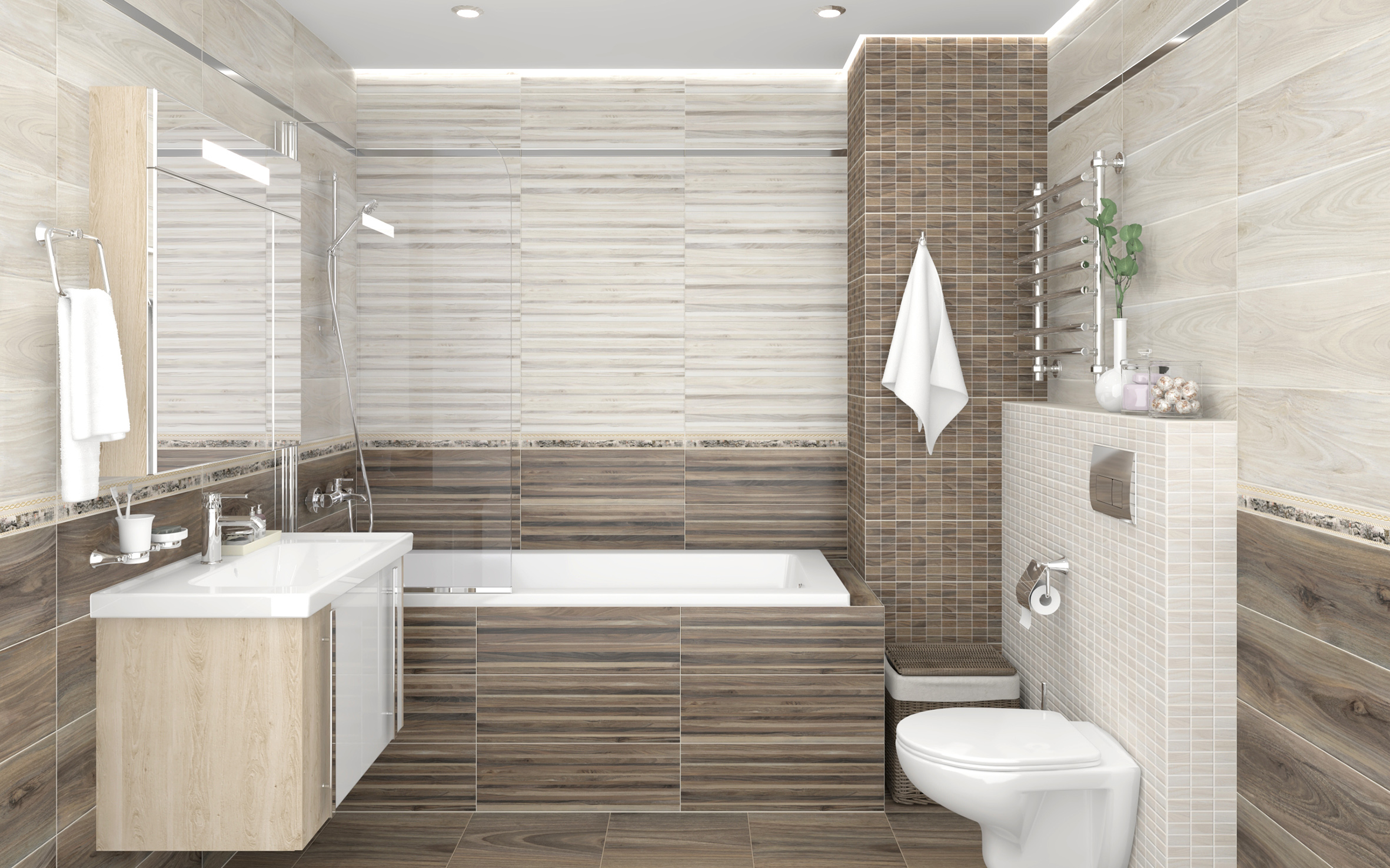 Zen декор мозаичный чёрный 20x60