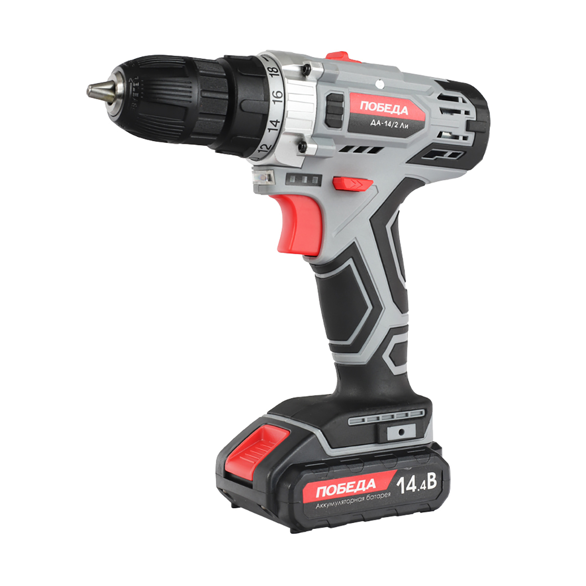 Дрель-шуруповерт аккум. да-14/2 ли (кейс) (1/10) "победа" 180201635