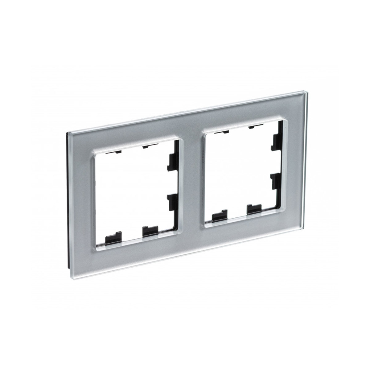 Рамка "atlasdesign nature" 2-х местн. универс., стекло, алюминий (1/8/16) "schneider"