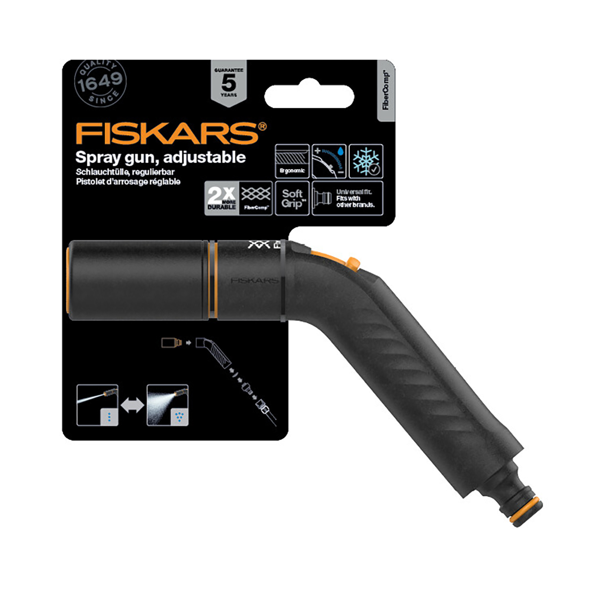 Пистолет-распылитель регулируемый "fibercomp" (1/5) "fiskars" 1054781