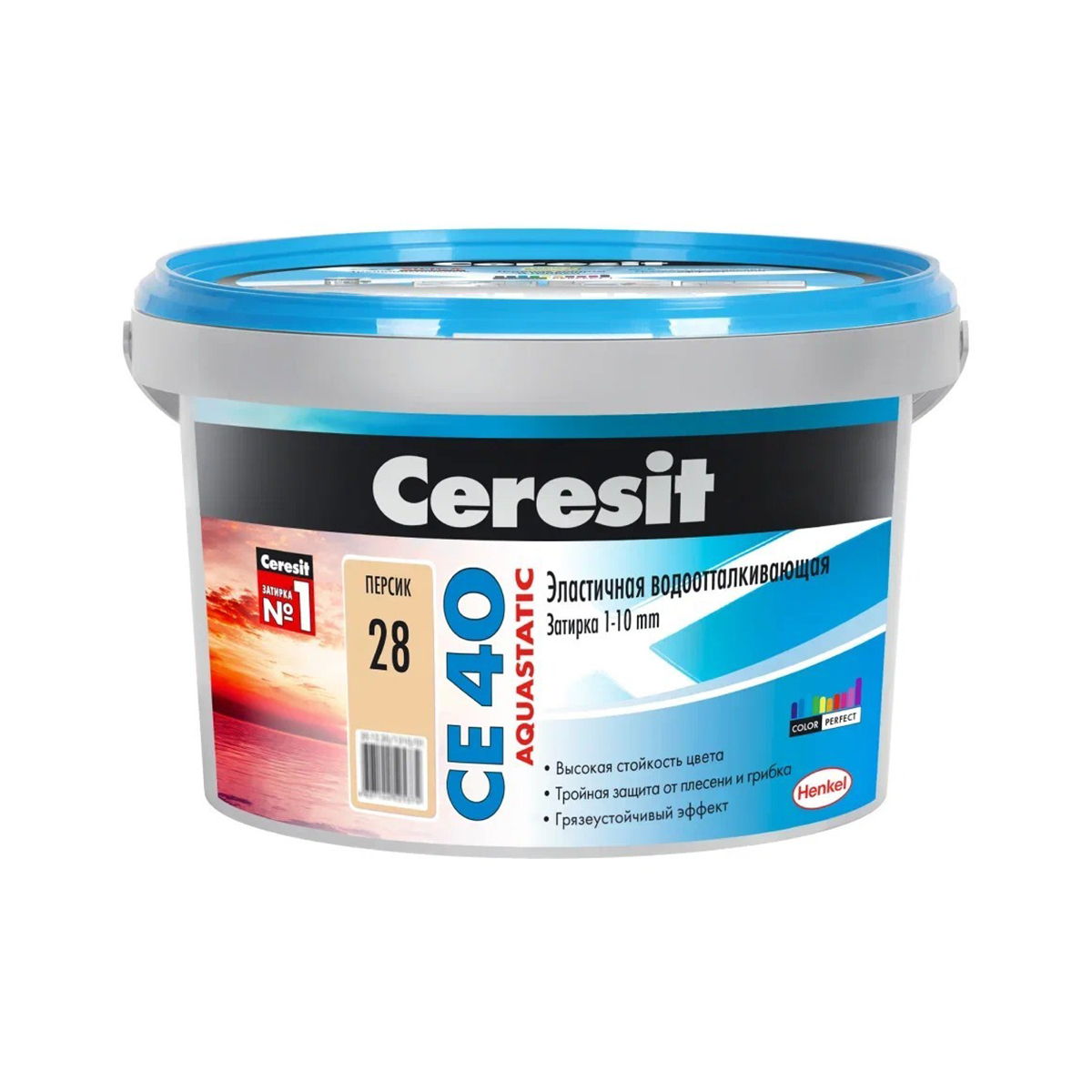 Затирка  №28 aquastatic  се 40  персик ведро 2 кг (1/12) "ceresit"