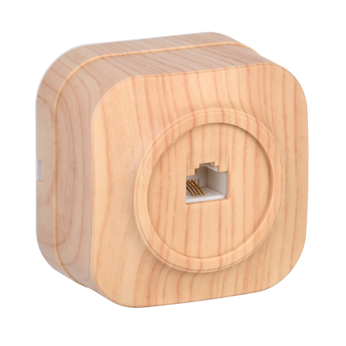 Розетка телефонная открыт. уст. "glory" 1 местн. рт20-хс, сосна (1/30/360) "iek"