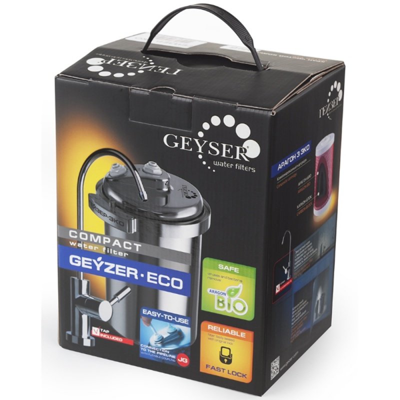 Гейзер-Эко стационарный фильтр с отдельным краном, нерж. корпус