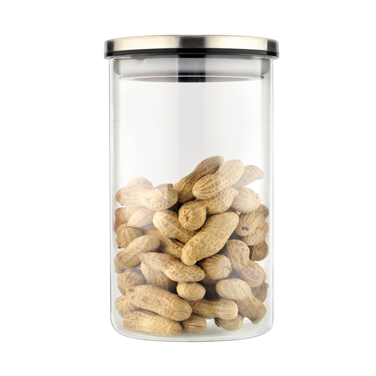 Банка для сыпучих продуктов "oceano" 1 л стекло, нержав. крышка (1/30) "mallony"