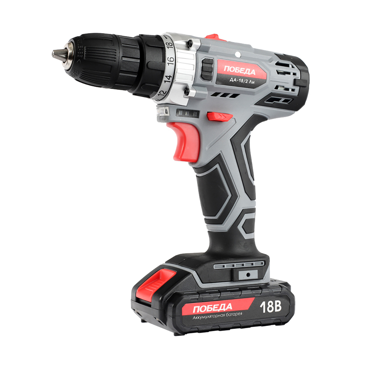 Дрель-шуруповерт аккум. да-18/2 ли (кейс) (1/10) "победа" 180201636