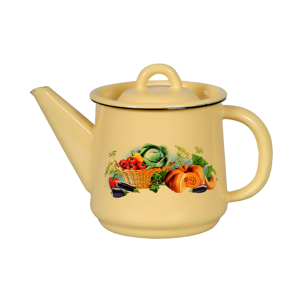 Чайник эмалиров. декор. 1 л (1/12) "стальэмаль"  1с202с