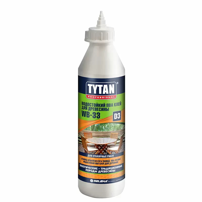 TYTAN PROFESSIONAL WB 33 D3 клей ПВА для древесины, водостойкий, белый (750гр)