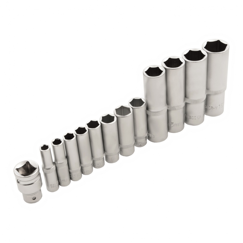 Набор инструментов 94 предмета, CrV, 1/2", 1/4" Сибртех (13509)