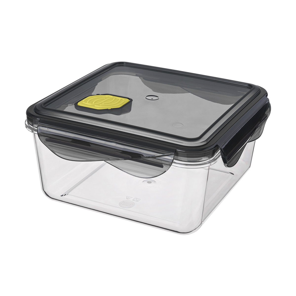 Контейнер для продуктов с клапаном "brilliant" 1,15 л квадратный (черный) (1/12) "бытпласт"
