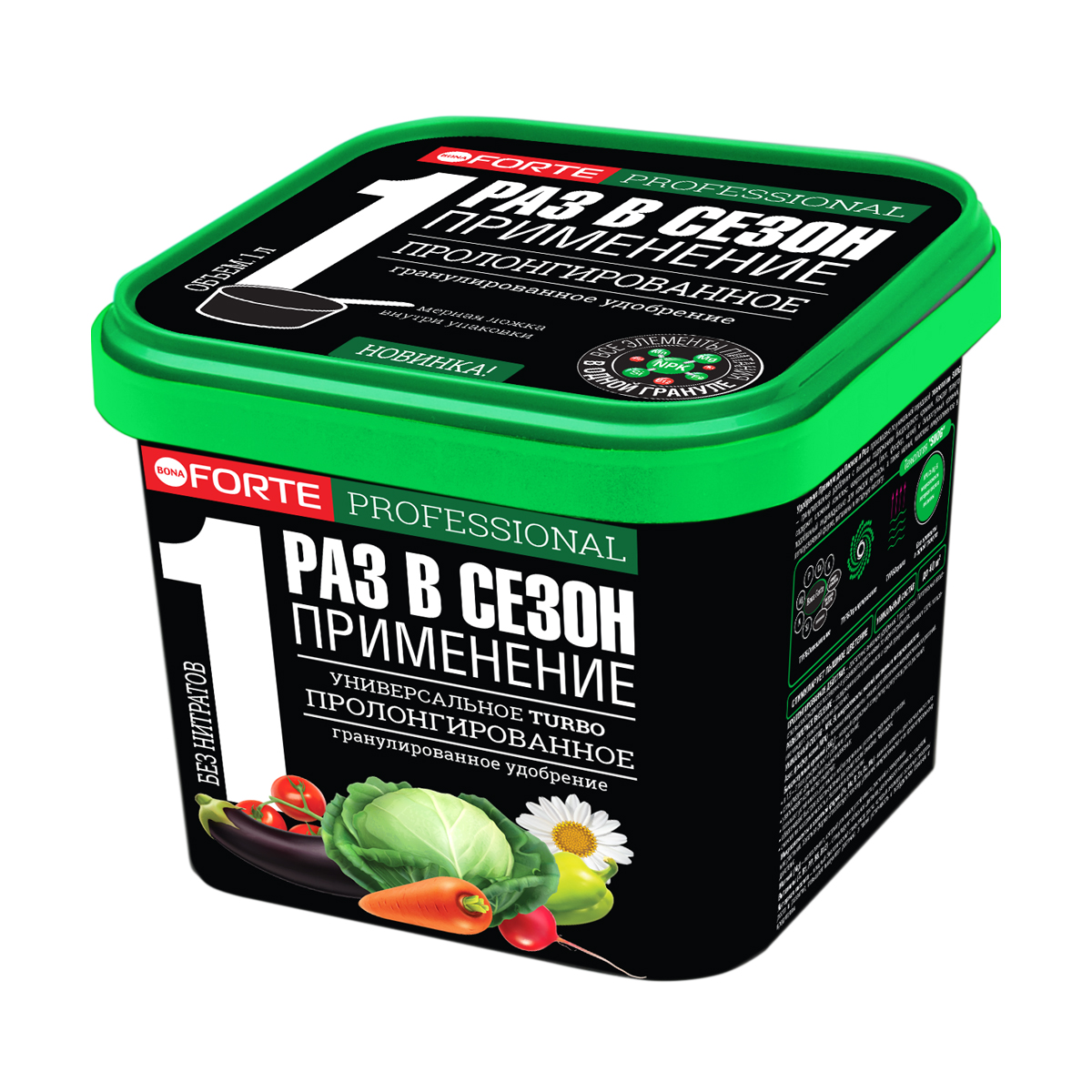 Удобрение "bona forte" универсальное пролонгир. turbo 1 л (гранул.) (1/12)