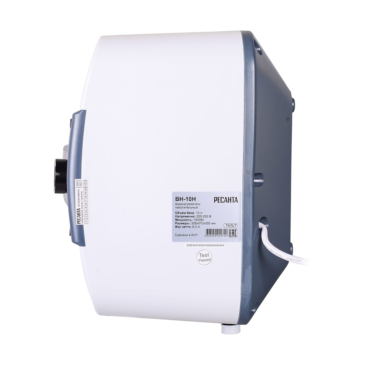 Водонагреватель накопительный вн-10н 10 л, 1,5 квт (1) "ресанта"