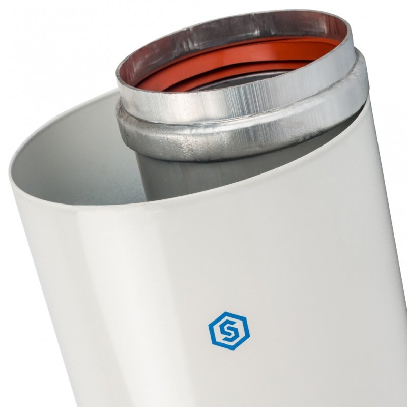 Труба дымохода коаксиальная 60 х 100 L=1000 мм с комплектом уплотнений STOUT