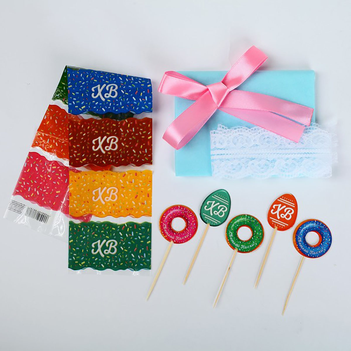 Набор для украшения кулича "пончики" 12*16*1 см (1) 4491353