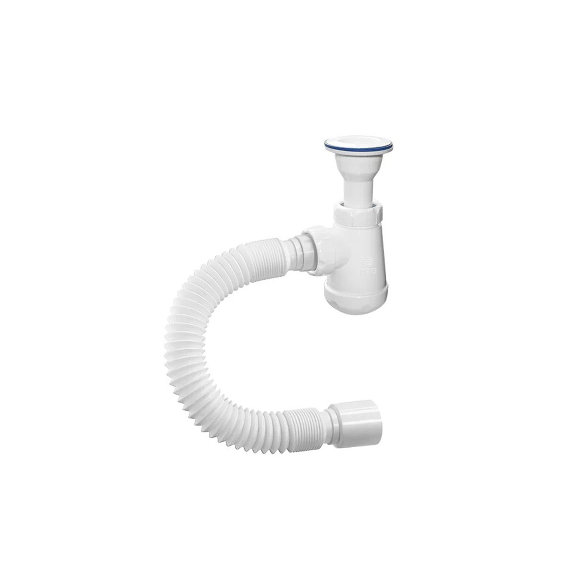 Сифон 1 1/2" х 40 мм с пласт. литым выпуском и гофротрубой (1/40) "orio" ав-70021