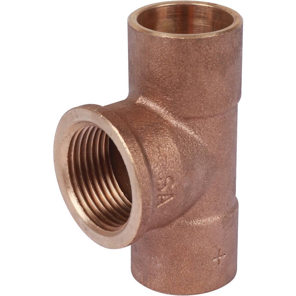 Тройник 22x3/4"x22 переходной под пайку с резьбой (ВР) SANHA бронза 141302234