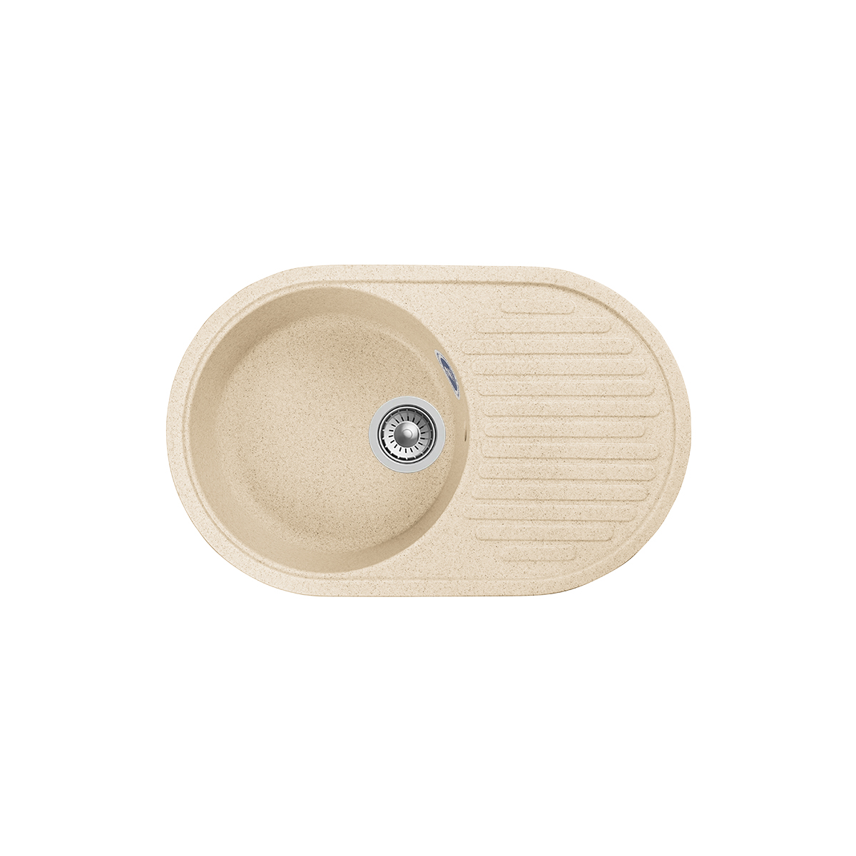 Мойка для кухни врезная искуств. камень gs-18-302 с крылом 730*460 мм песочная "granstones"