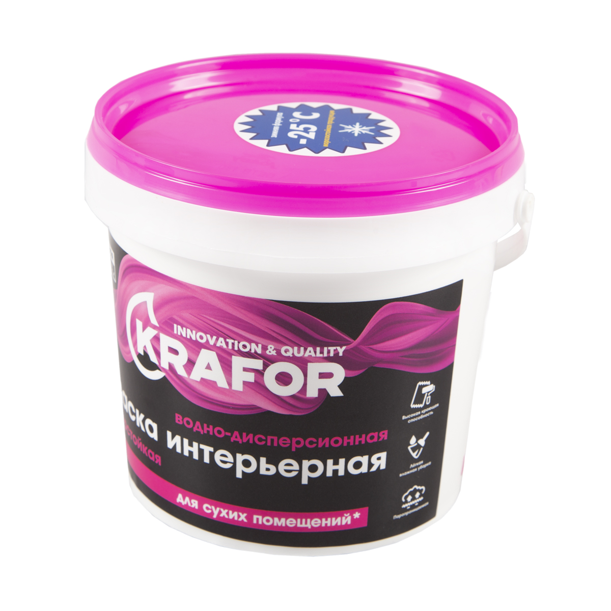 Краска в/д интер. суперстойкая  1,5 кг (1/6) "krafor"   (розов.)