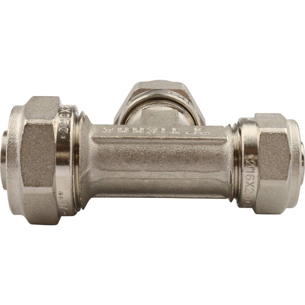 Тройник редукционный 20 x 16 x 16 под обжим TIEMME для металлопластиковых труб