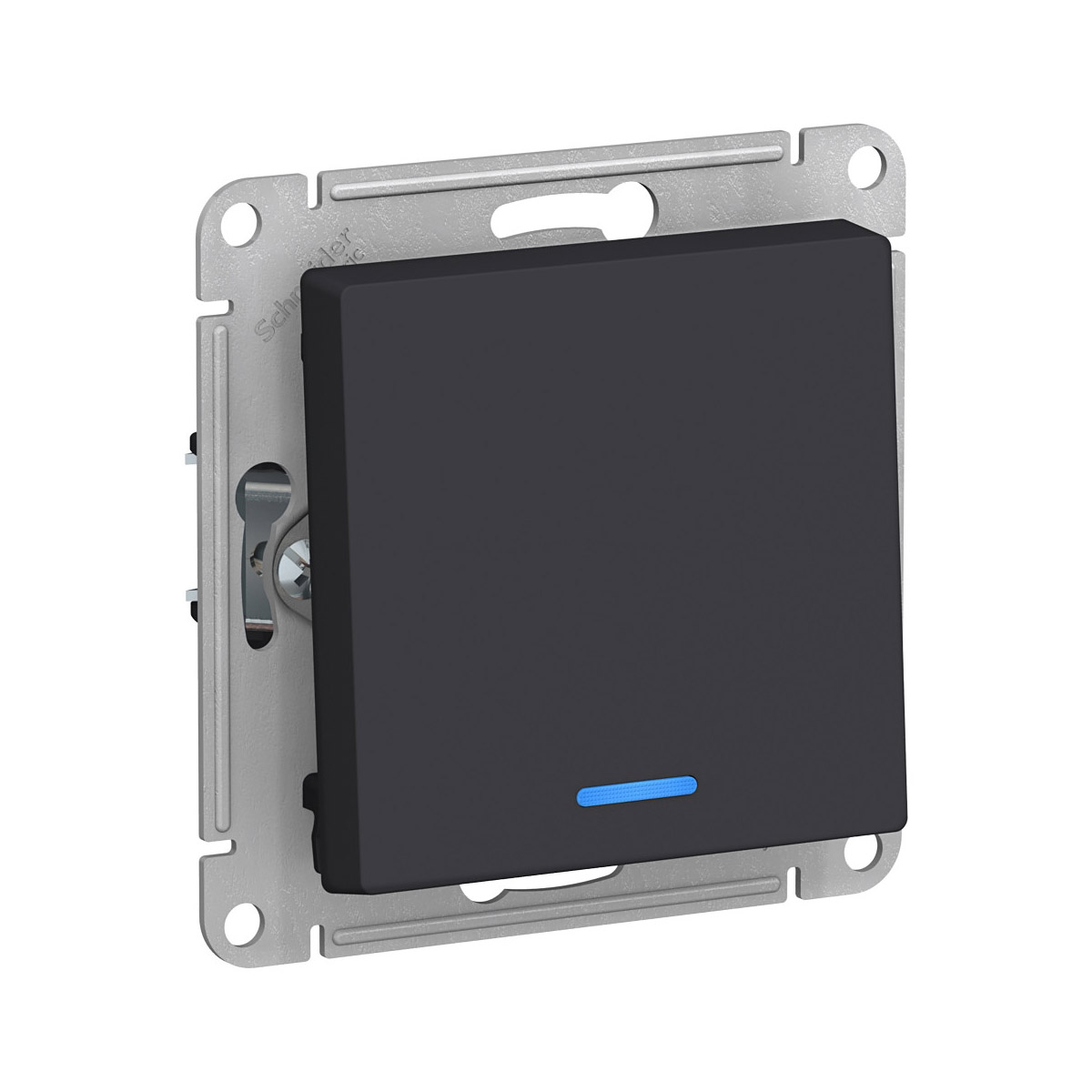 Выключатель "atlasdesign" 1 кл. с индикатором (механизм) 10а, карбон (1/5/20) "schneider"