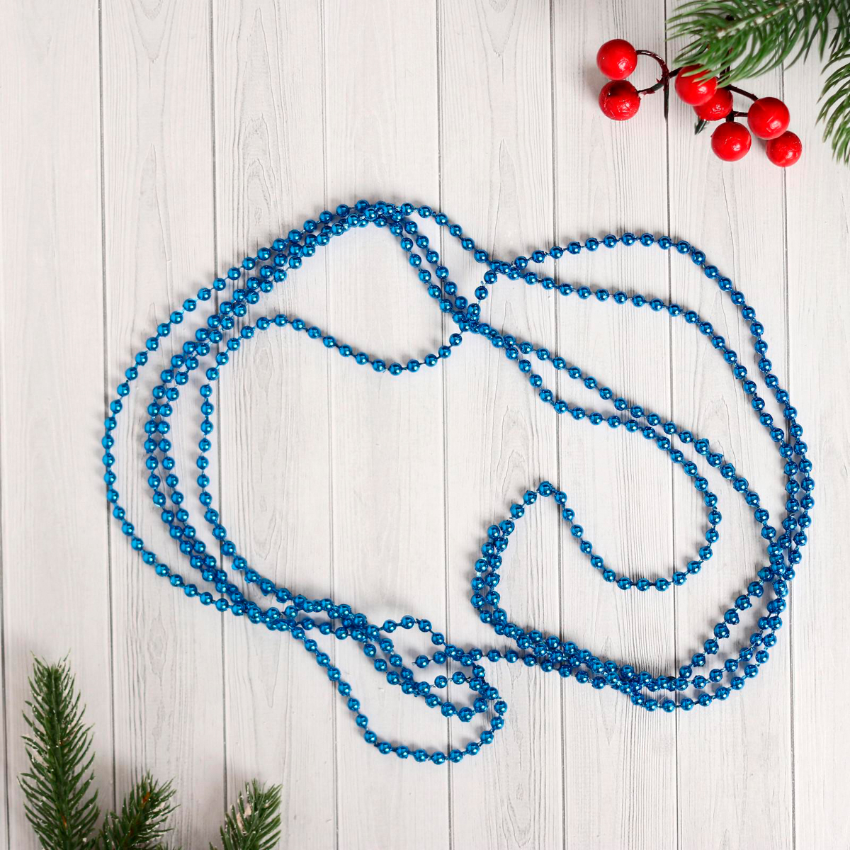 Бусы 2,7 м "шарики" d-5 мм, цвет микс "зимнее волшебство" 905715