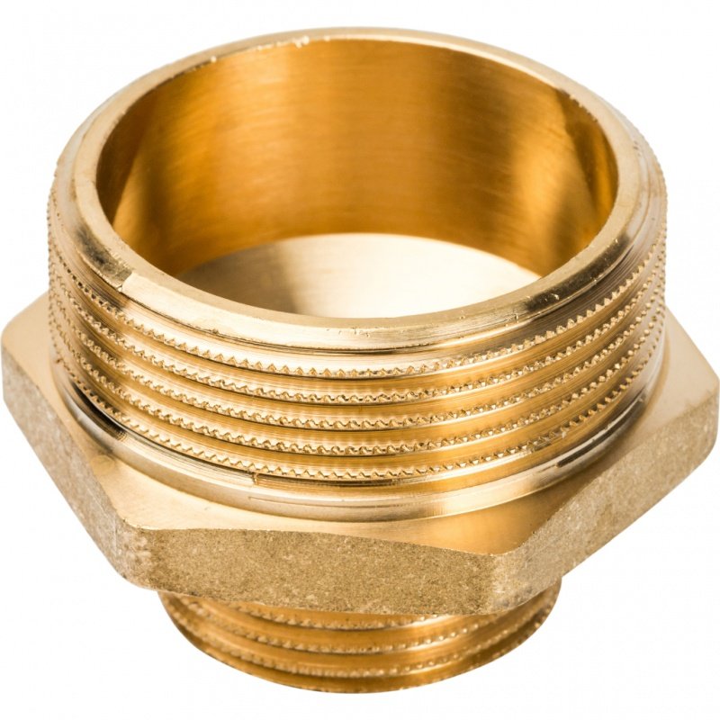 Ниппель переходной резьбовой НР 1"1/2 x 1" латунь STOUT