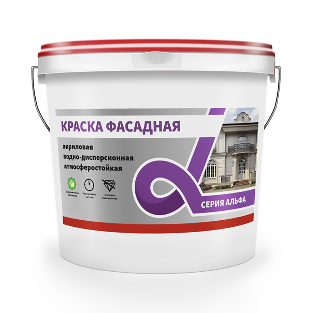 Краска в/д фасадная "alfavit" 14 кг (1) серия альфа