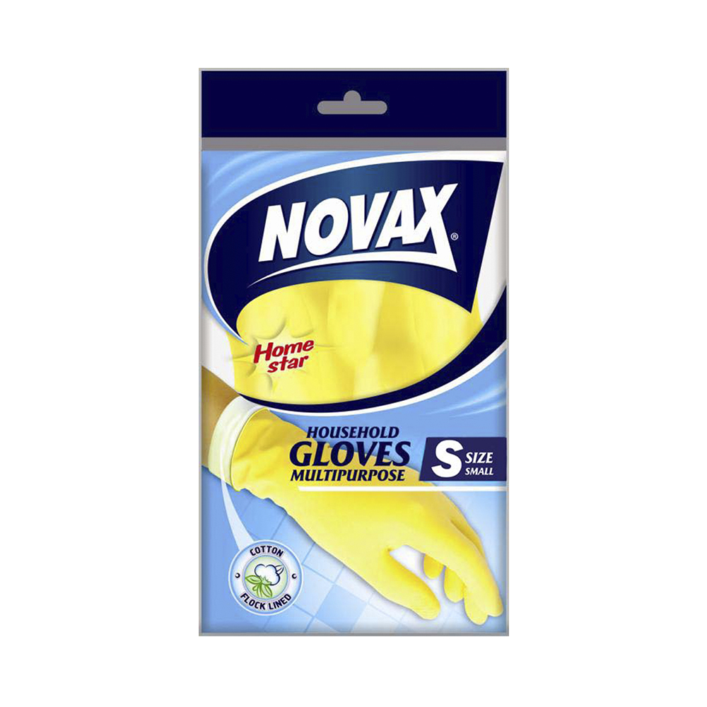 Перчатки резиновые латексные упрочненные размер s  (12/240) "novax"  3410 nv