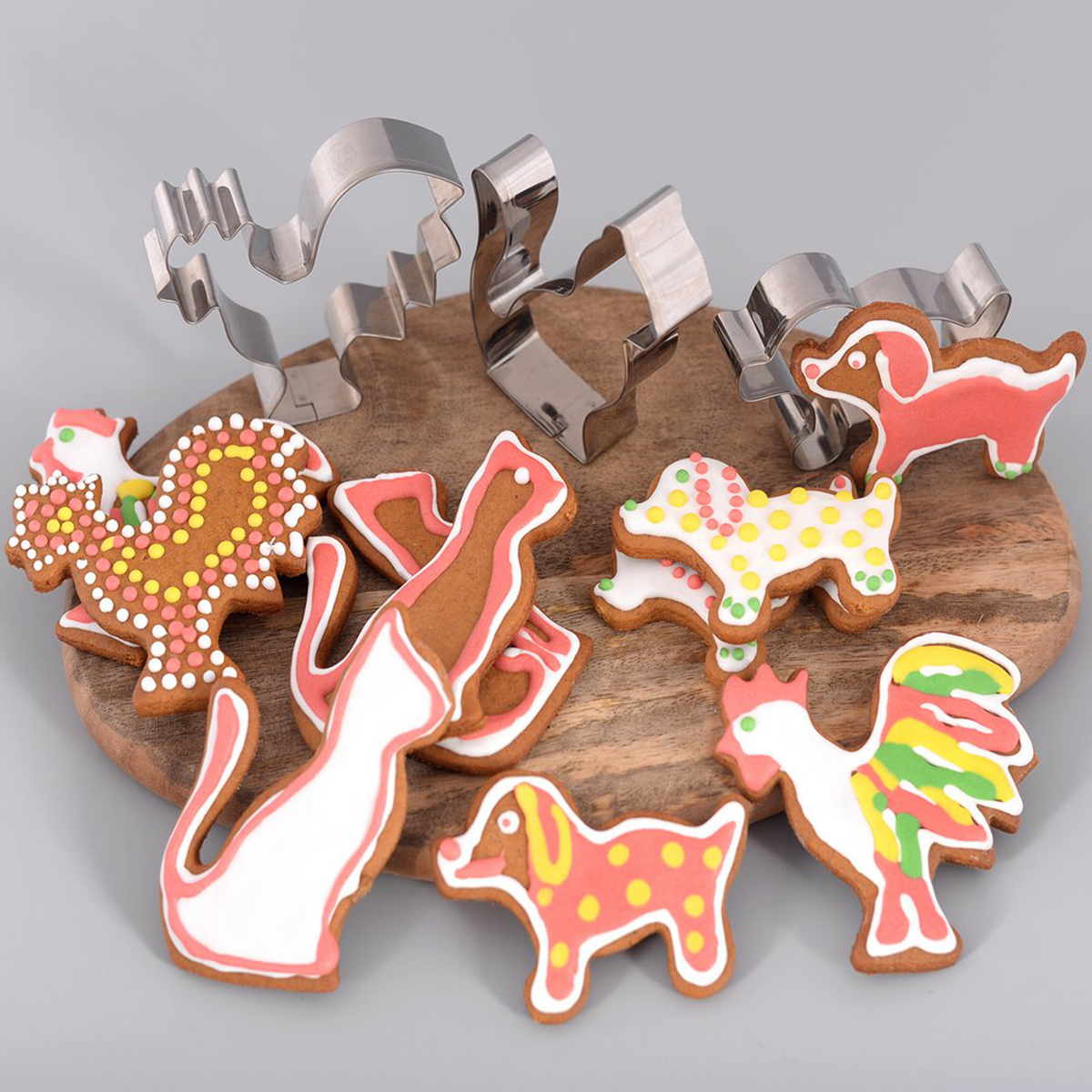 Формы для печенья "домашние питомцы" набор 3 шт., нержав. (1/12/144) "мультидом" da8-68