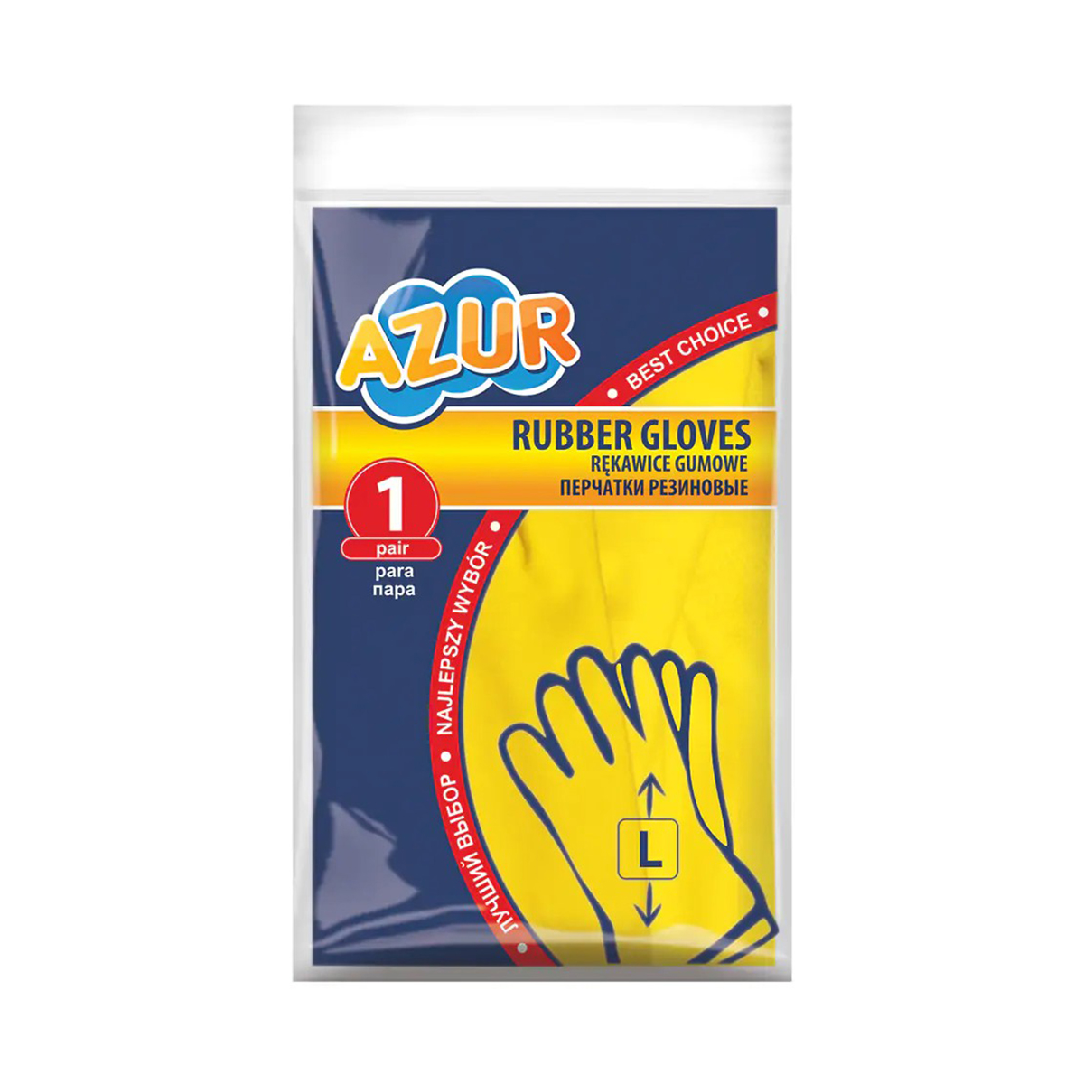 Перчатки резиновые латексные "azur" размер l (1/12/144) "york"